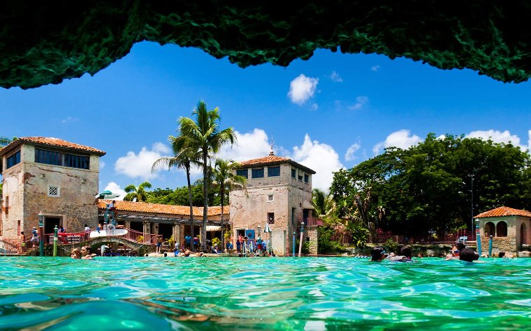 View of Venetian Pool from grotto View of Venetian Pool from grotto