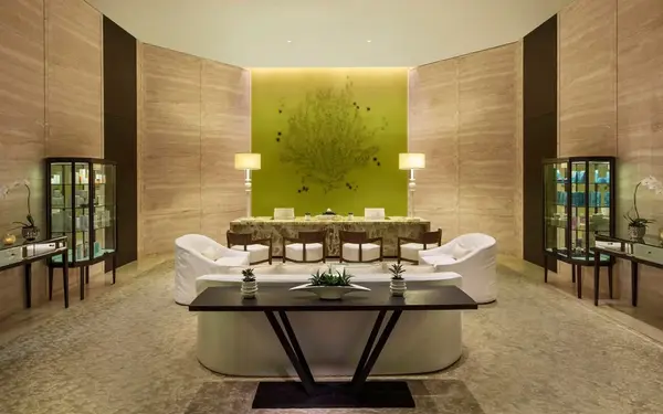 The Spa at St. Regis Bal Harbours' soothing lobby area