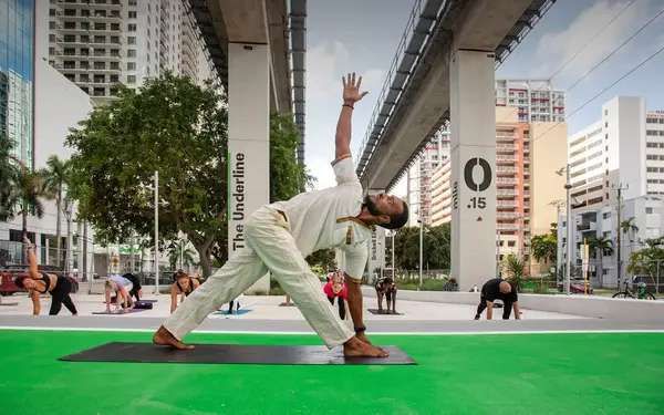 A yoga class at The Underline
