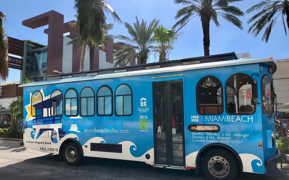Blue Miami Beach Trolley