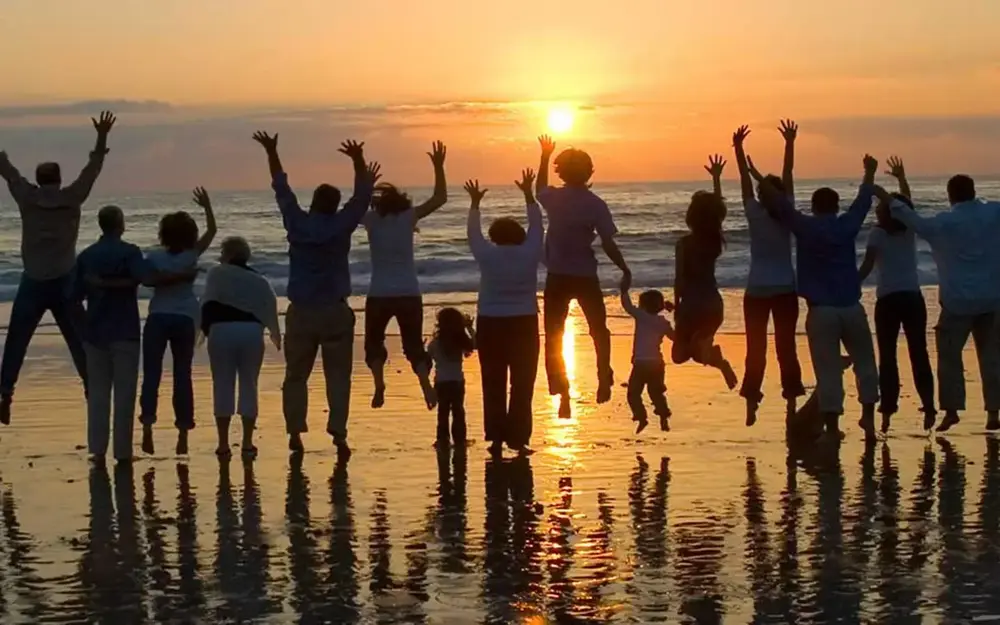 Family reunion on the beach