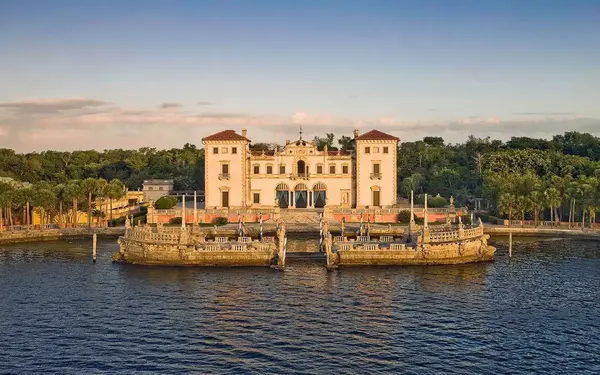Vizcaya from the bay at dusk
