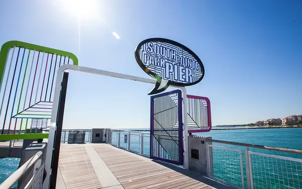 South Pointe Park pier gate created by Tobias Rehberger
