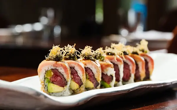 Elegant sushi platter at Zuma Miami