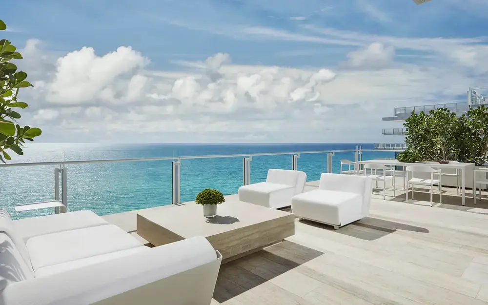 Four Seasons Hotel At The Surf Club rooftop with ocean view