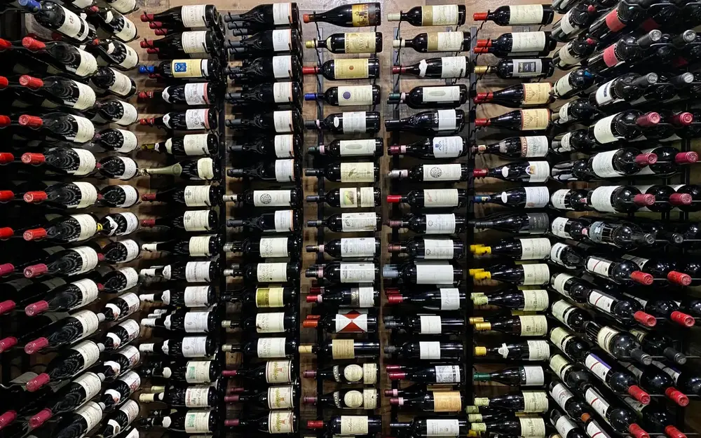 Happy Wines bottles on the wall