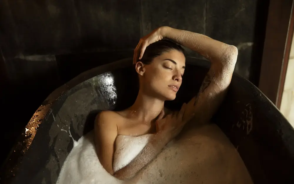  Woman enjoying a spa