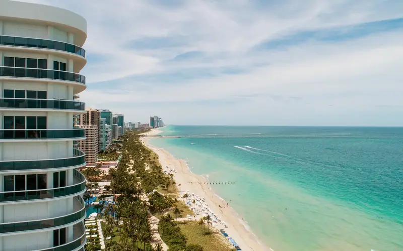 Aerial view of Bal Harbour beach