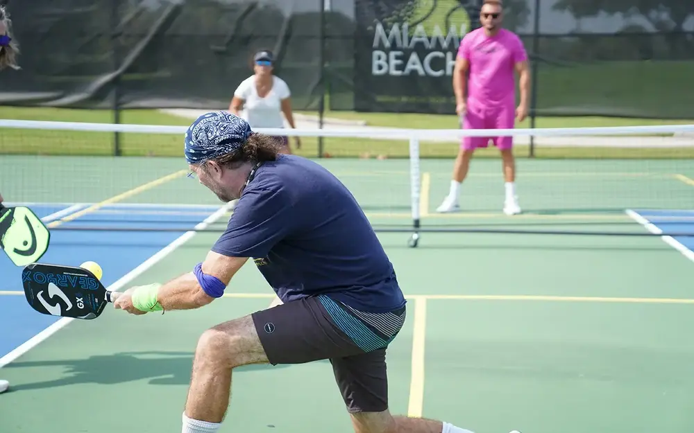 People playing pickleball