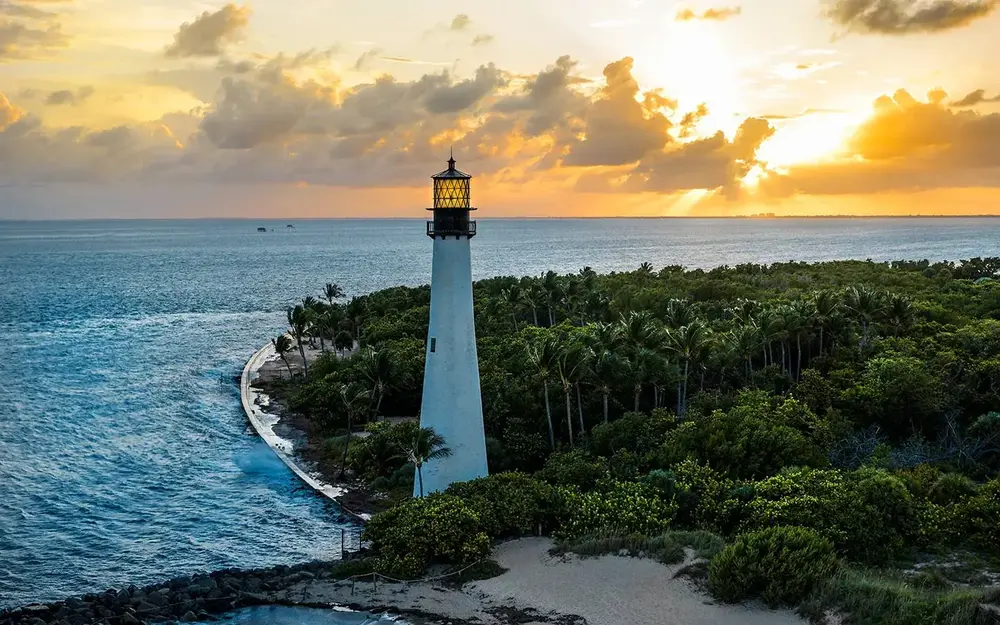 Cape Florida Lighthouse at Sunset