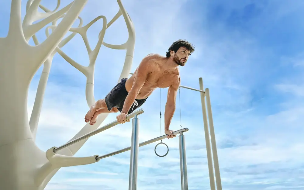 Man on Bars in Lummus Park