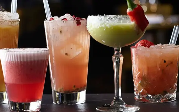 Colorful  cocktails on display