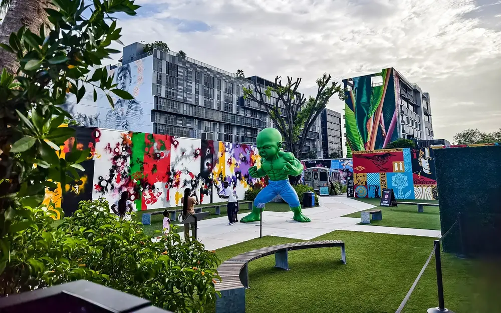 Angry baby statue at Wynwood Walls