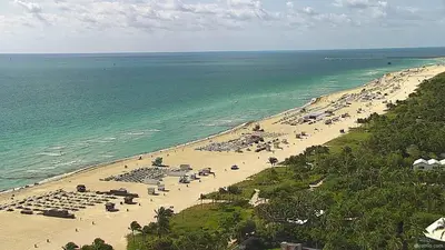 A live view of 21st Street Beach, South Beach