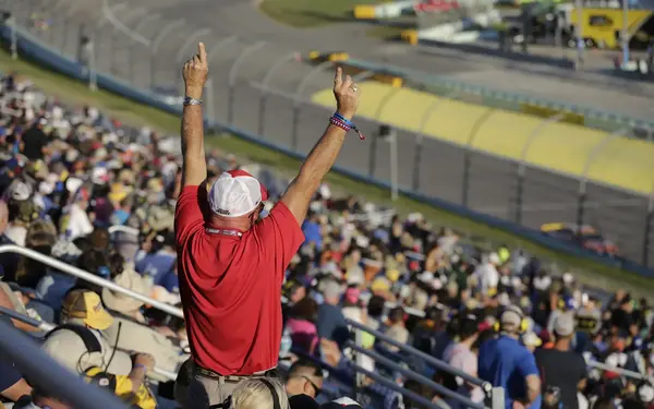Fan cheering at Homestead Miami Speedway