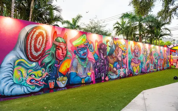 Colorfuly mural by Lauren YS at Wynwood Walls