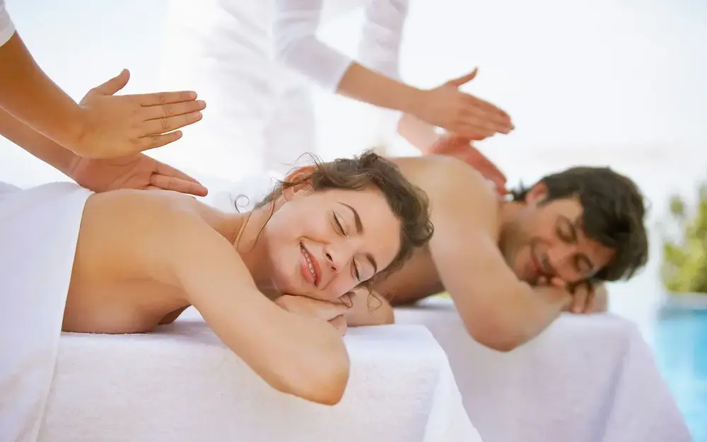 Couple getting a massage