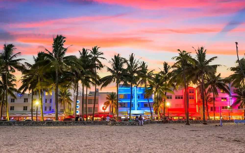Ocean Drive Neon Lights at Night