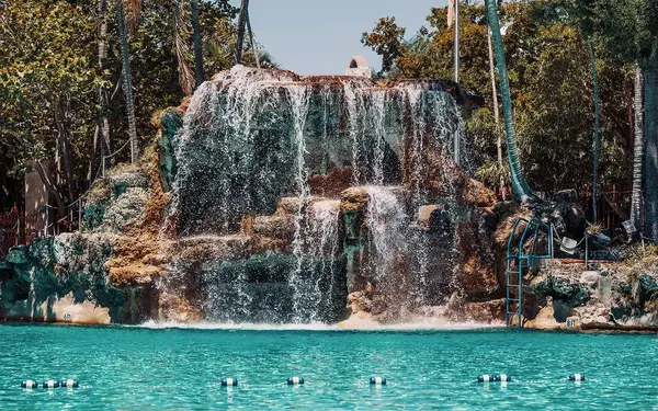 View of Venetian Pool waterfall