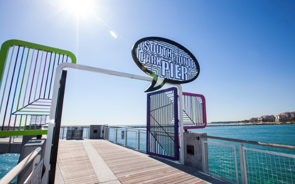 South Pointe Park pier gate created by Tobias Rehberger