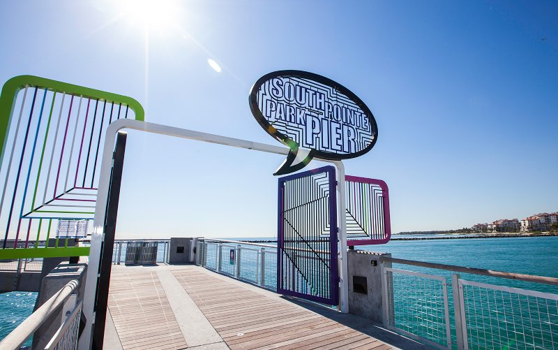 South Pointe Park pier gate created by Tobias Rehberger