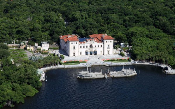 Aerial of Vizcaya Museum & Gardens