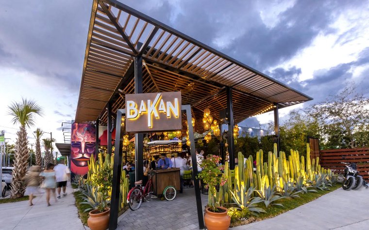 Exterior view of Bakan with cactus-lined patio Exterior view of Bakan with cactus-lined patio