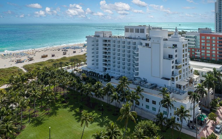 Aerial view of Marriott Stanton South Beach hotel