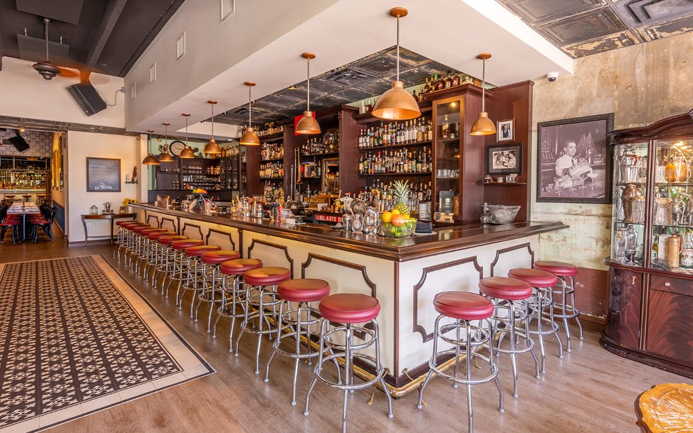 Cafe La Trova’s bar area in Little Havana