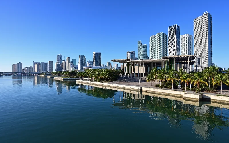 Sea life swims overhead at the Phillip and Patricia Frost Museum of Science.