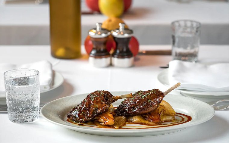 Elegant dish featuring a main course entrée