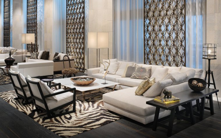 The Living Room's black & white lounge