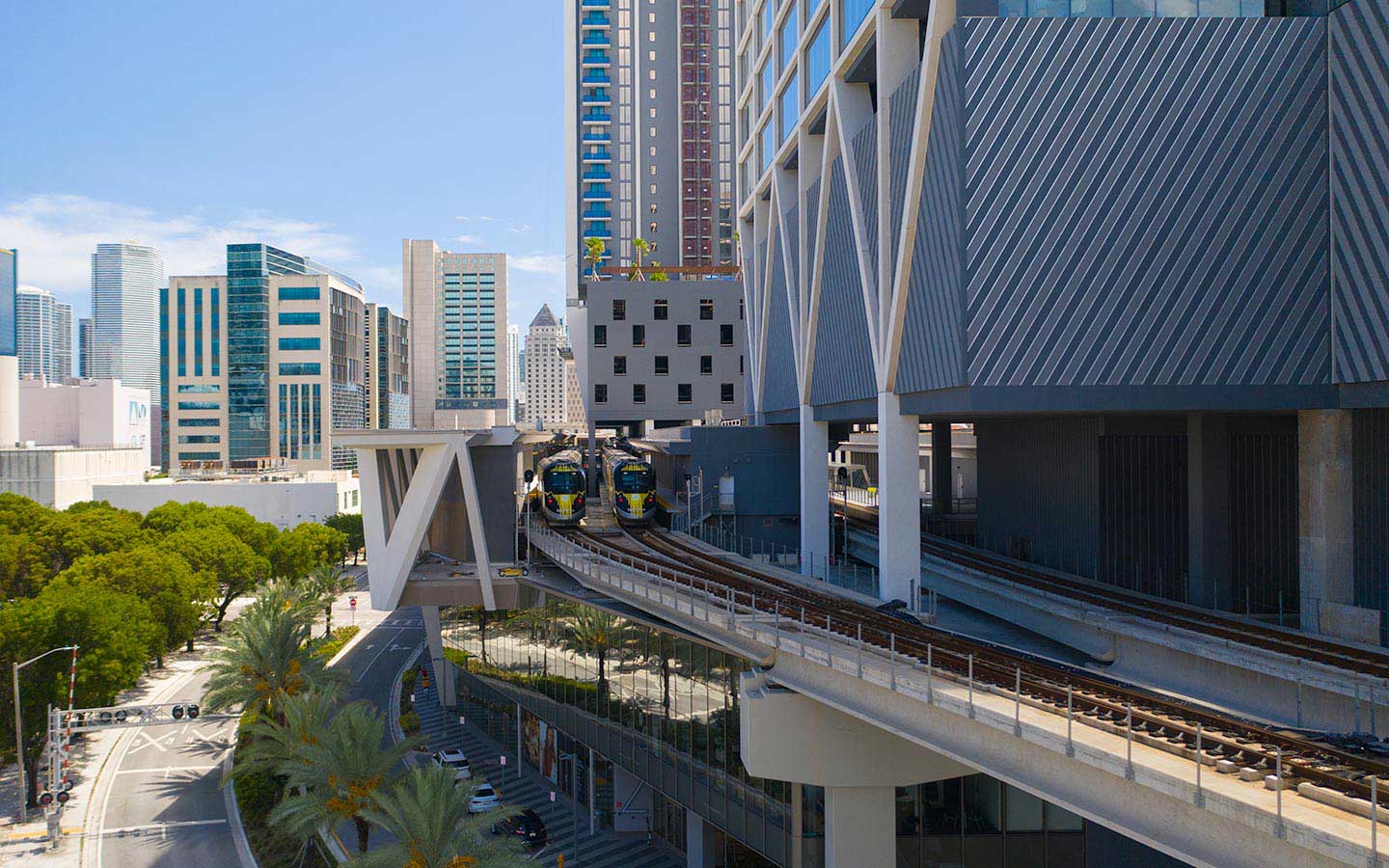Brightline high-speed train station in Downtown Miami
