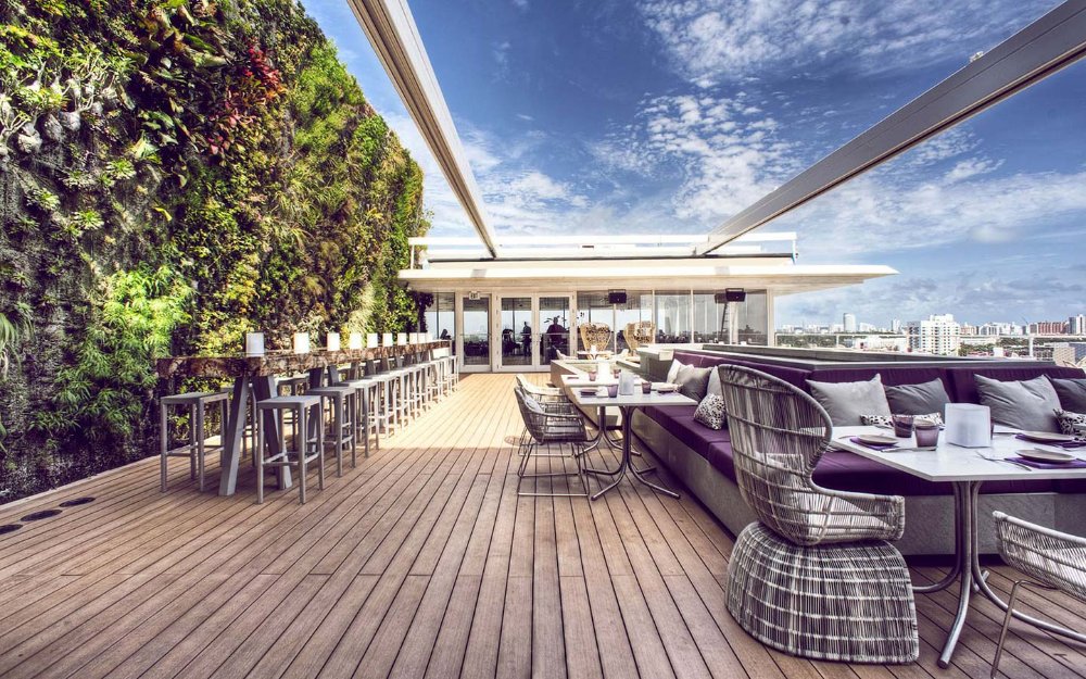 Juvia's rooftop dining area