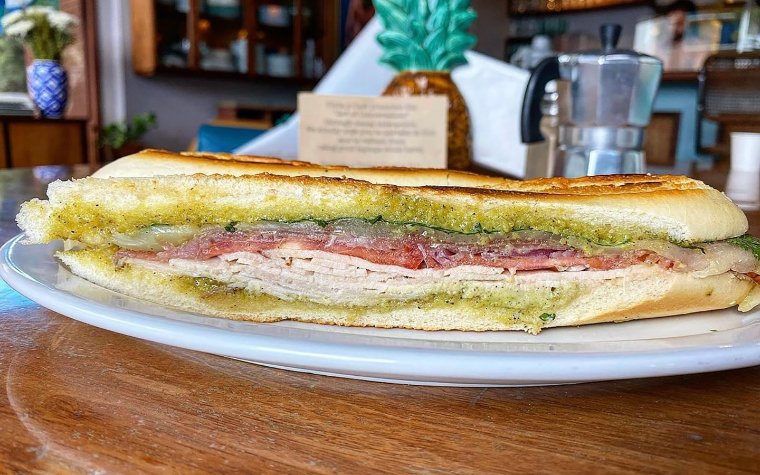A pressed Cuban sandwich at Tinta y Café A pressed Cuban sandwich at Tinta y Café