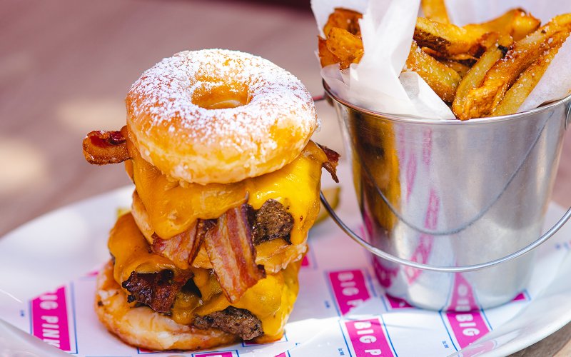 Donut burger at Big Pink