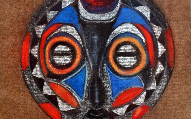 Intricately designed African mask artwork featuring bold patterns and rich textures Intricately designed African mask artwork featuring bold patterns and rich textures