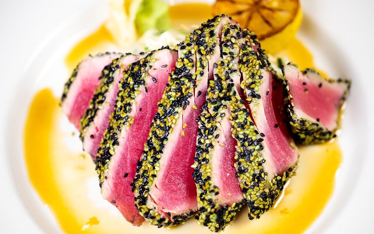 Sesame-seared ahi tuna served at Truluck's in Miami Sesame-seared ahi tuna served at Truluck's in Miami