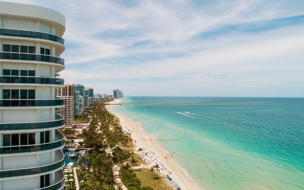 Vista aérea de Bal Harbour praia