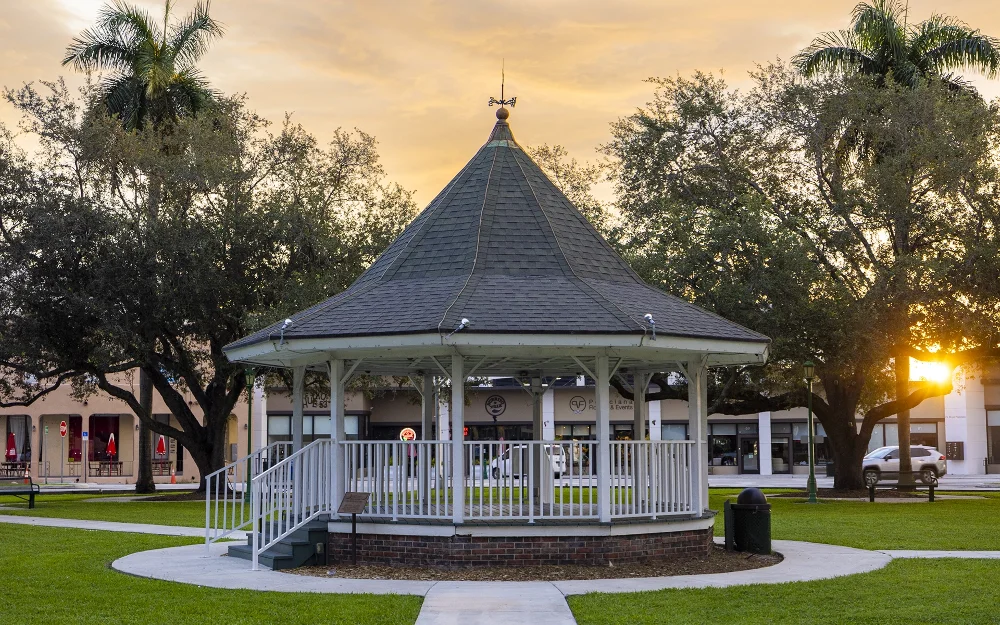 Miami Springs gazebo at sunset