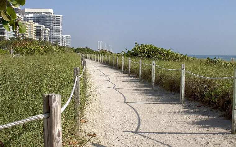 Surfside Walking Path by the ocean