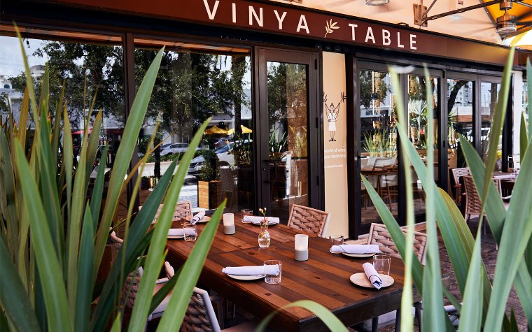 Outdoor patio dining area at Vinya Table Outdoor patio dining area at Vinya Table