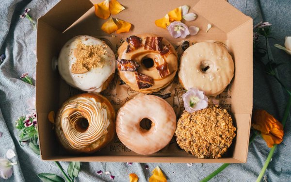 A delicious assortment of The Salty's one-of-a-kind donut's.