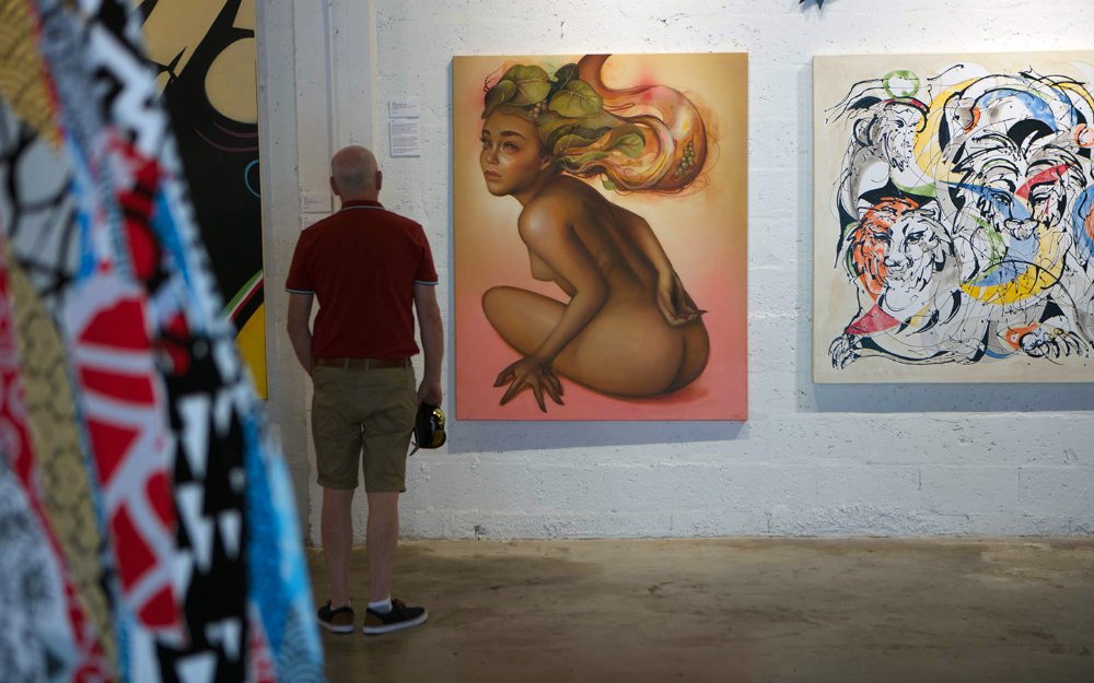 View of Wynwood Walls museum interior and artwork