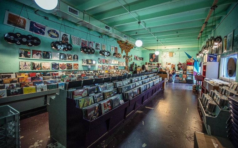 Interior of Sweat Records Interior of Sweat Records