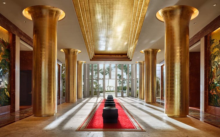 Faena Hotel's Art Deco Modern Aesthetic Lobby