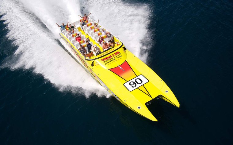 View of Thriller Miami Speedboat Adventures in the ocean View of Thriller Miami Speedboat Adventures in the ocean