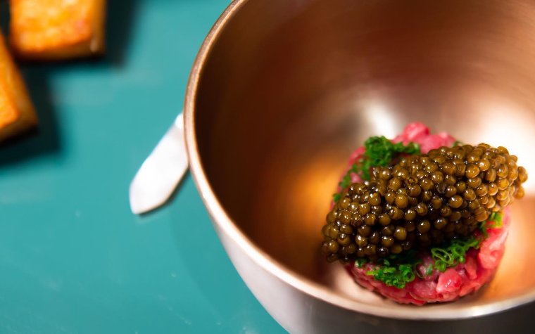 Cote's filet mignon topped with caviar