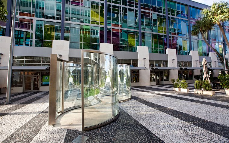 Interactive glass & steel art on Lincoln Road
