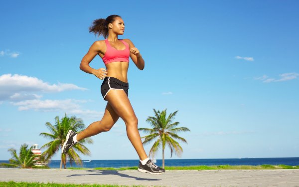 Person Running along the Miami Beach Beachwalk
